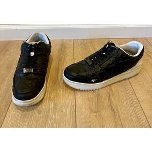 Bapesta x Future A Bathing Ape M1 Low Top Black Leather BAPE Sneaker RARE $255